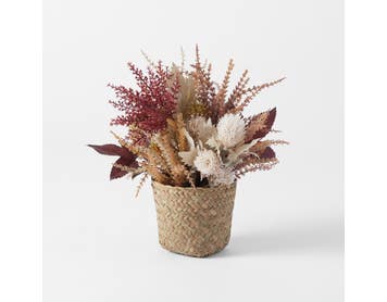 GREENERY_Dried Arrangement Seagrass Pot / Autumn mix