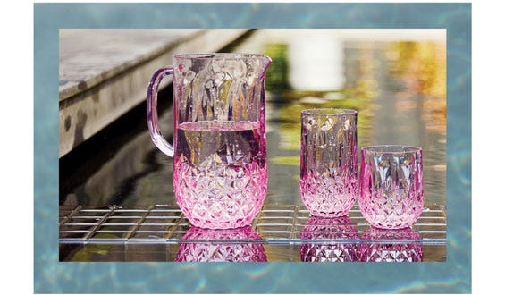 Pink Crystal Look Acrylic Drinkware